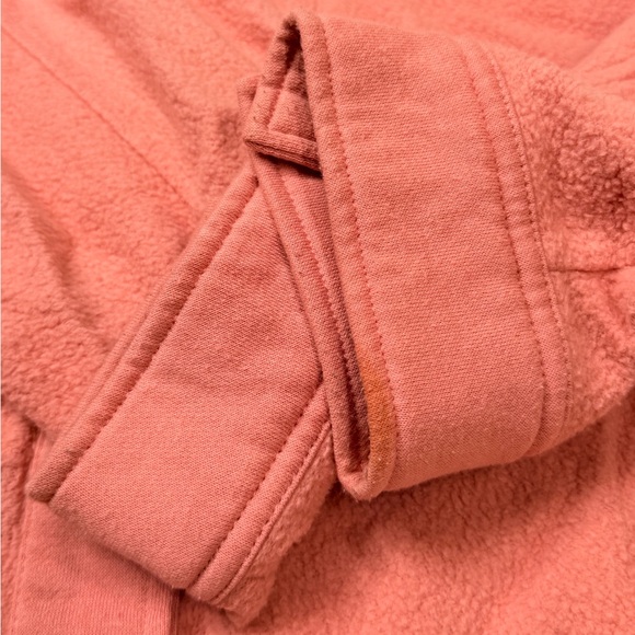 Pink Shacket Brushed Oversized Long Sleeve Button Down Shirt Jacket Fleece Plaid - Picture 11 of 17